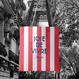 Bolsa Tote Joie De Vivre França Red Cabana Stripe Francês