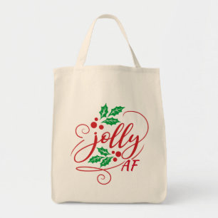 Bolsa Tote Jolly AF Natal Holly Humor Sarcástico