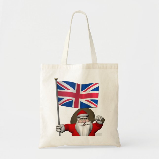 Bolsa Tote Jolly Santa Claus Visita O Saco De Tote Do Reino U (Frente)
