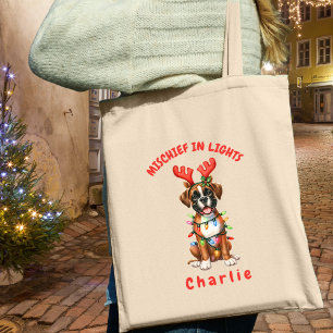 Bolsa Tote Jolly Watercolor, Boxer, Luzes Festivas