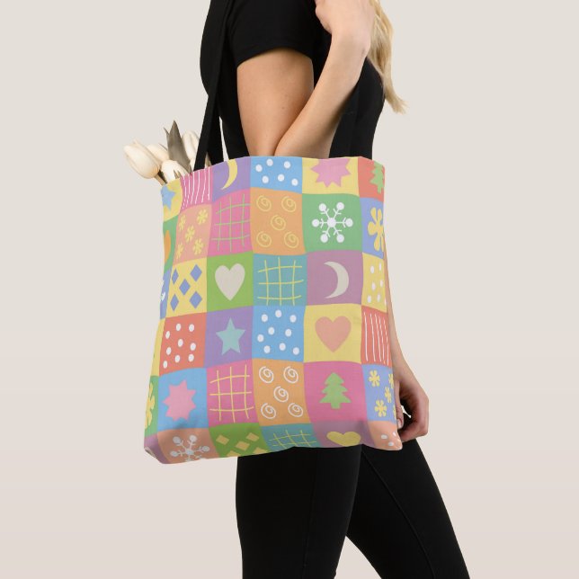 Bolsa Tote JollyKins Pastel Patchwork (Close Up)