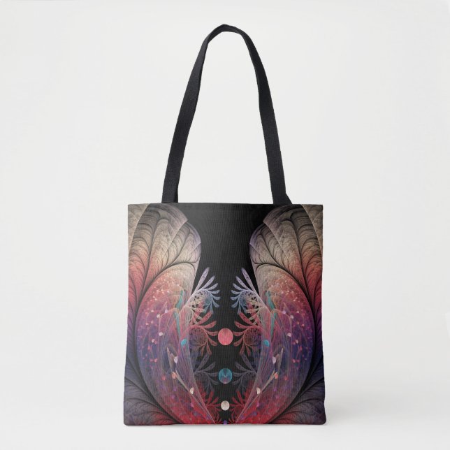 Bolsa Tote Jonglage Abstrato Modern Fantasy Fractal Art (Frente)