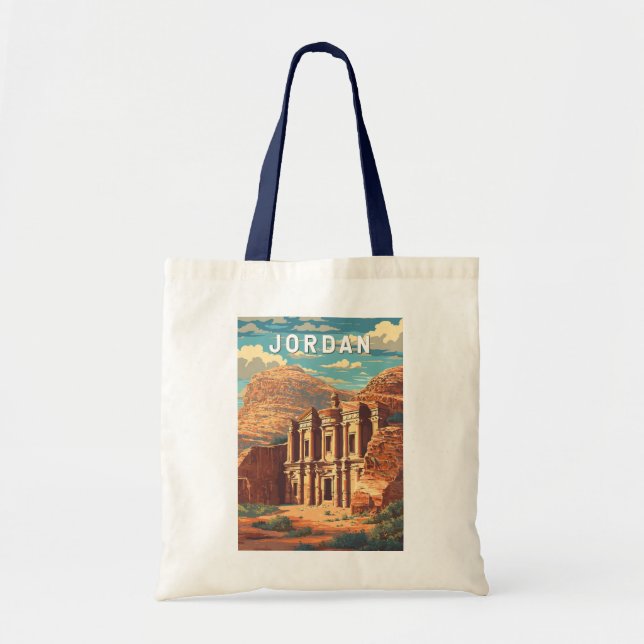 Bolsa Tote Jordan Illustration Travel Art Vintage (Frente)