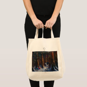 Bolsa Tote Jornada começa - arte de paisagem da floresta fant