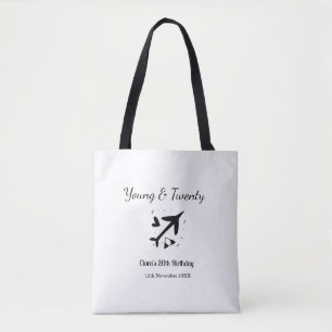 Bolsa Tote Jovem e vinte aventura feliz aniversário adicione