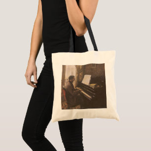 Bolsa Tote Jovem Tocando Piano por Gustave Caillebotte