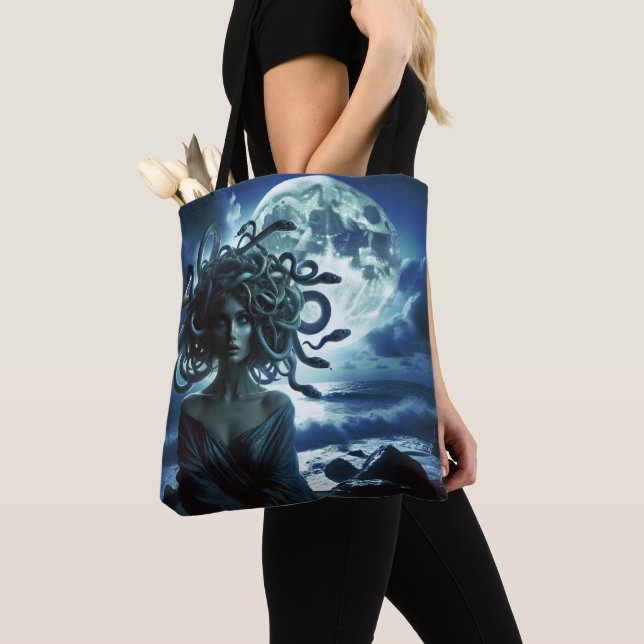 Bolsa Tote Jovens Bonito Medusa pela Lua e Oceano (Close Up)