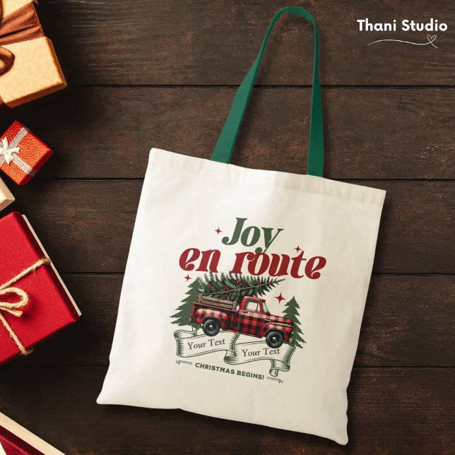 Bolsa Tote Joy em rota Natal Começa Caminhão e Árvore X-Mas (Criador carregado)