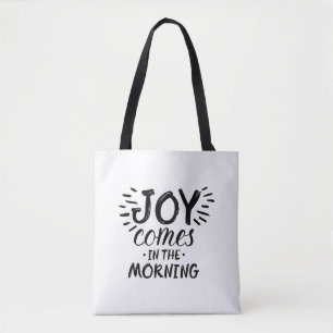 Bolsa Tote Joy no Manhã Christian Cita Sobre Alegria Deus