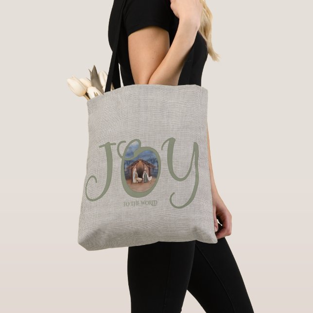Bolsa Tote JOY to the World Natividade (Close Up)