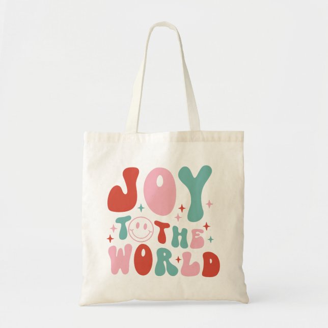 Bolsa Tote Joy To The World Retro Christmas (Frente)