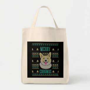 Bolsa Tote Joyeux Corgmas Ugly Christmas Corgi