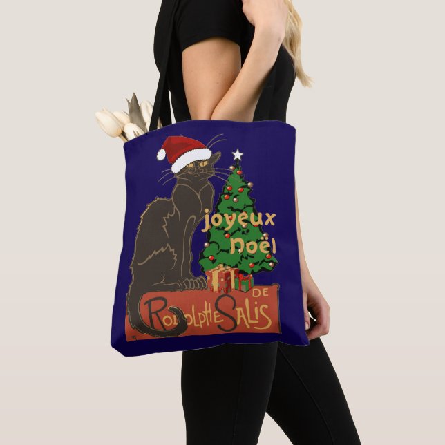 Bolsa Tote Joyeux Noel Le Chat Noir Spoof With Yule Tree (Close Up)