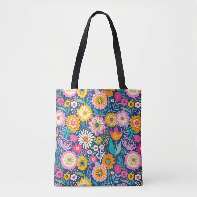 Bolsa Tote Joyful Blooms (Frente)
