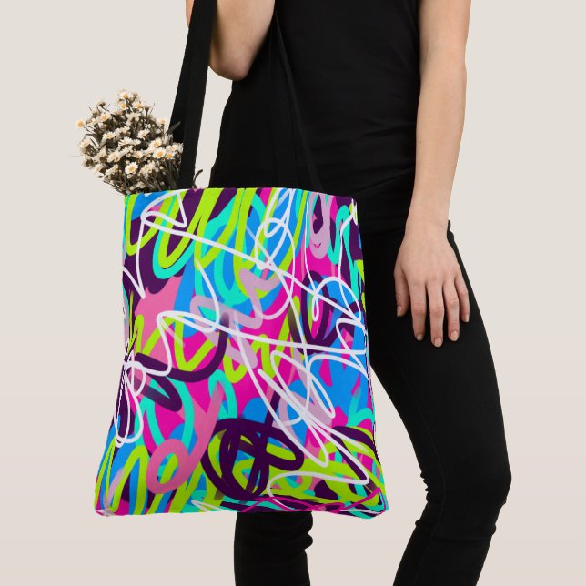 Bolsa Tote Joyful Colors Modern Abstrato (Close Up)