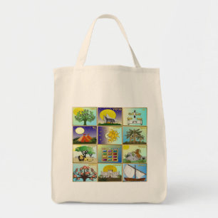 Bolsa Tote Judaica 12 Tribes Of Israel Art Panels