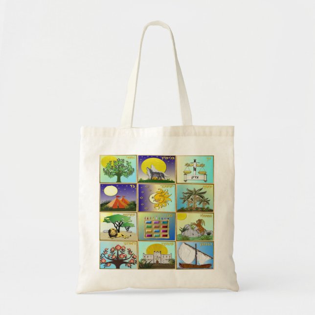 Bolsa Tote Judaica 12 Tribes Of Israel Art Print (Frente)