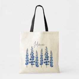 Bolsa Tote July's Blue Delphinium Flowers