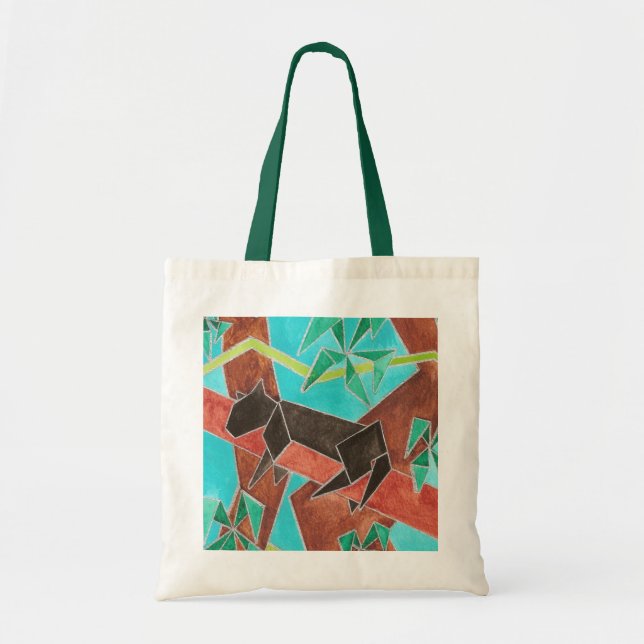Bolsa Tote Jungle Panther Original Abstract Art (Frente)