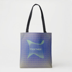 Bolsa Tote Juntas, as peças do quebra-cabeça completam jogos