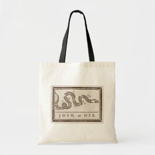 Bolsa Tote Junte-se ou Morra Cascavel: Cartum Benjamin Frankl