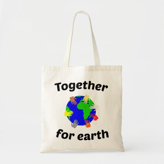 Bolsa Tote juntos para a Terra (Frente)