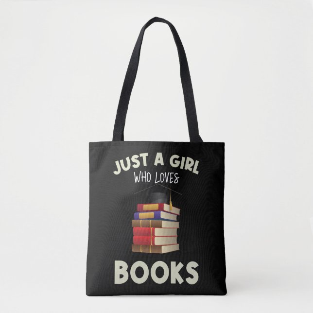 Bolsa Tote Just A Girl Who Loves Books Gifts For Bookworm (Frente)
