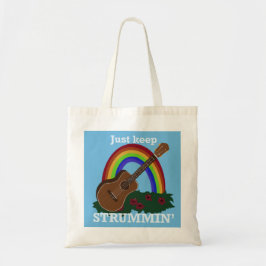 Bolsa Tote Just Keep Strummin’ Ukulele Rainbow Hawaiian 