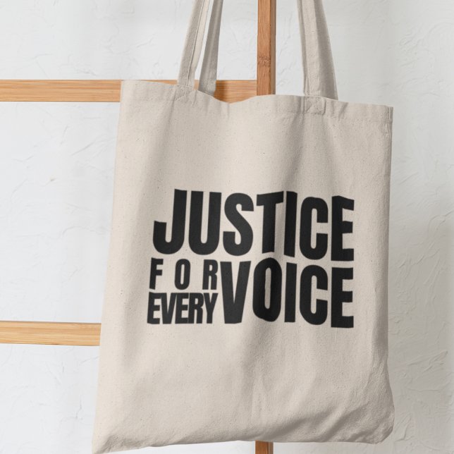 Bolsa Tote Justiça Para Cada Voz Empoderamento da Justiça Soc (Get yours today and be a part of the change!)