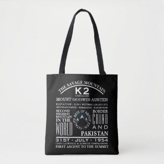 Bolsa Tote K2, informações sobre expedição de montanha