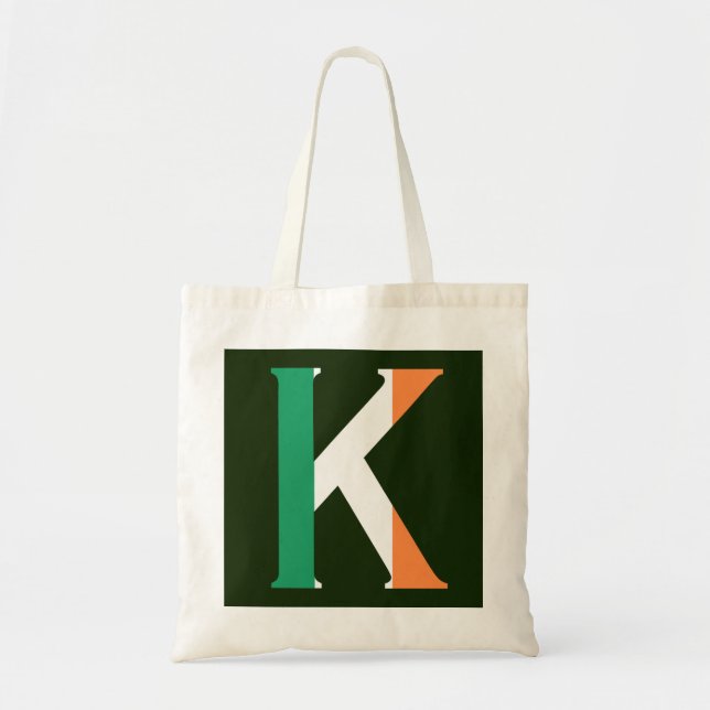 Bolsa Tote K Monograma sobreposto ao btcnt Irish Flag (Frente)