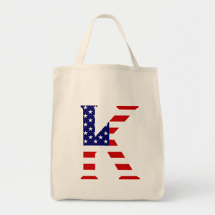 Bolsa Tote K Monograma sobreposto ao gtcnt Flag dos EUA