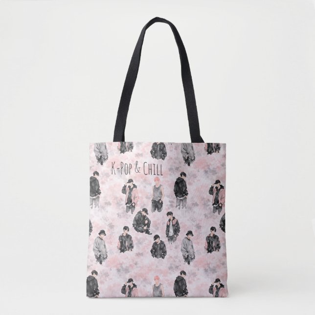 Bolsa Tote K-Pop & Chill Aesthetic Silhouette Minimalist  (Frente)