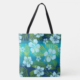 Bolsa Tote Kalani Tie Dye Blend Tropical Hibiscus - Teal