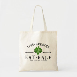 Bolsa Tote Kale Vegetarian Live Breathe Eat Kale Personalizad