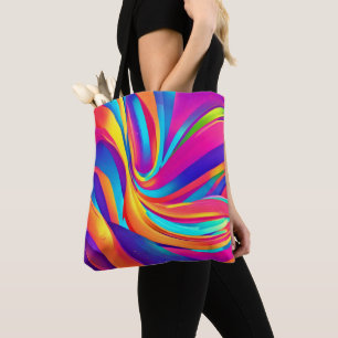 Bolsa Tote Kaleidoscope Abstrato Burst Trabalho de arte