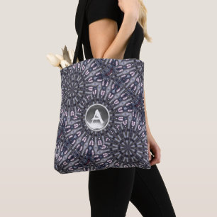 BOLSA TOTE KALEIDOSCÓPIO PSIQUEDÉLICO MONOGRAMA DE GEM BRAN