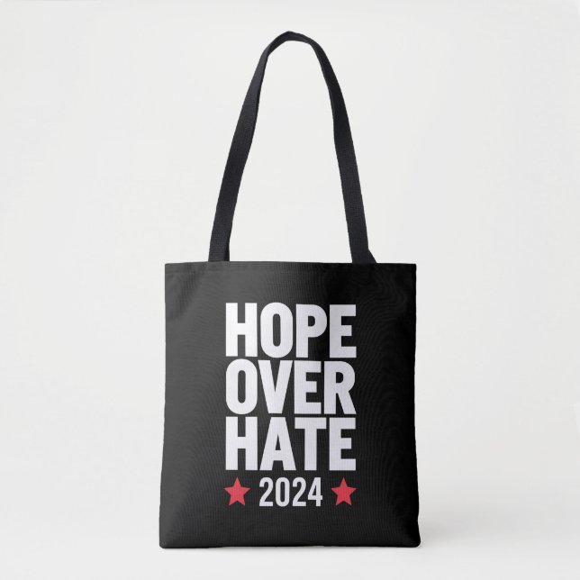 Bolsa Tote Kamala Harris 2024 Esperança Sobre O Ódio Presiden (Frente)