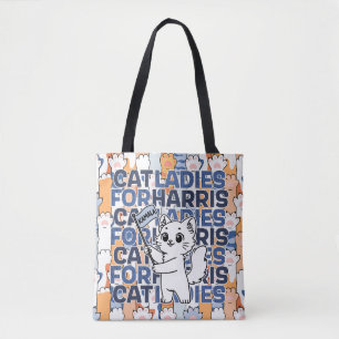 Bolsa Tote Kamala Harris 2024 Gato Eleitoral Mulheres Preside