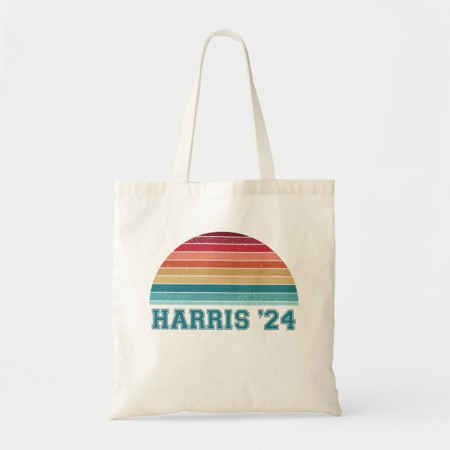 Bolsa Tote Kamala Harris 2024 Pôr do Sol Retro Vintage (Frente)