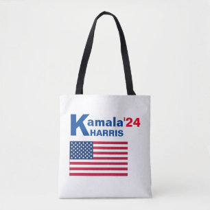 Bolsa Tote Kamala Harris com bandeira americana