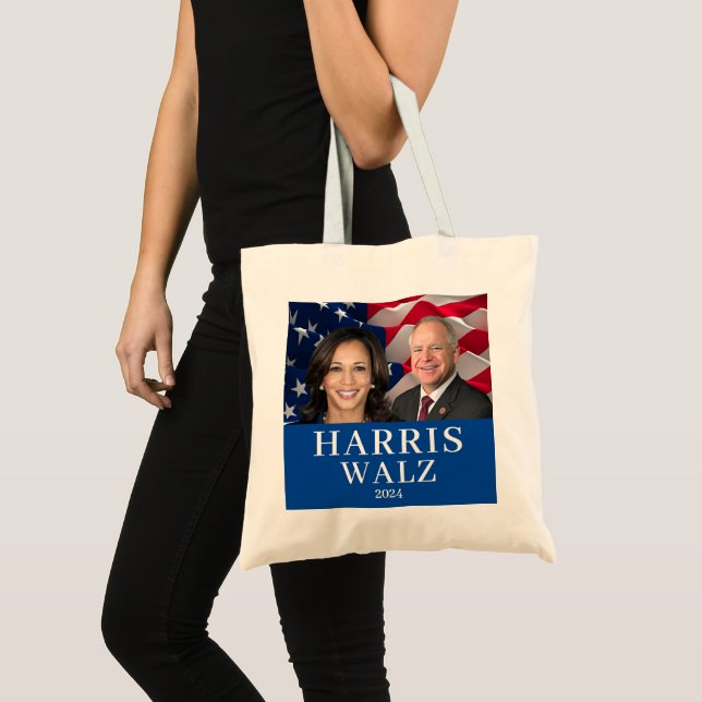 Bolsa Tote Kamala Harris E Tim Walz 2024 (Frente (produto))