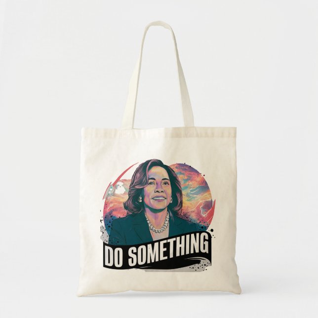 Bolsa Tote KAMALA HARRIS 'FAÇA ALGO' Saco (Frente)