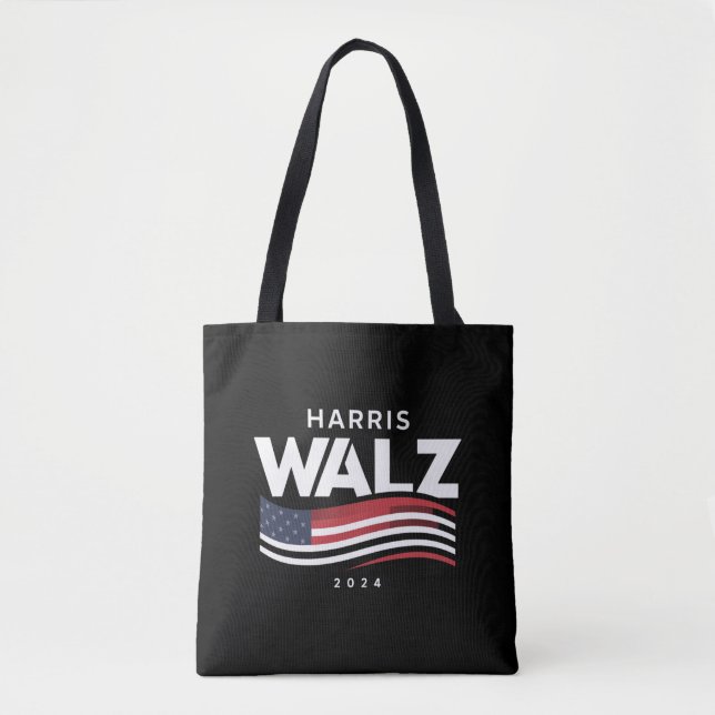 Bolsa Tote Kamala Harris Tim Walz Walz 2024 Eleição (Frente)