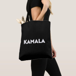 Bolsa Tote Kamala, moderno e negrito tipografia, preto
