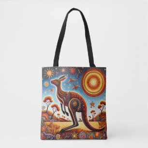 Bolsa Tote Kangaroo Aussie Estilo de Arte Aborígene