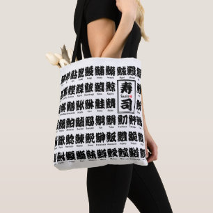 Bolsa Tote [Kanji] muitos tipos de peixes para Sushi