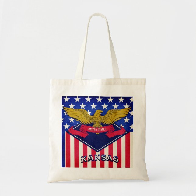 Bolsa Tote Kansas USA Flag (Frente)