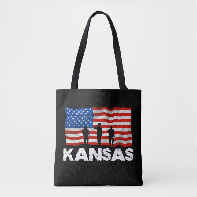 Bolsa Tote Kansas USA Flag for Men Women (Frente)