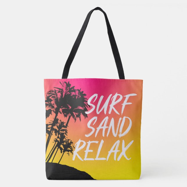 Bolsa Tote Kapaa Sunset Havaiana Palm Tree Reversible (Frente)